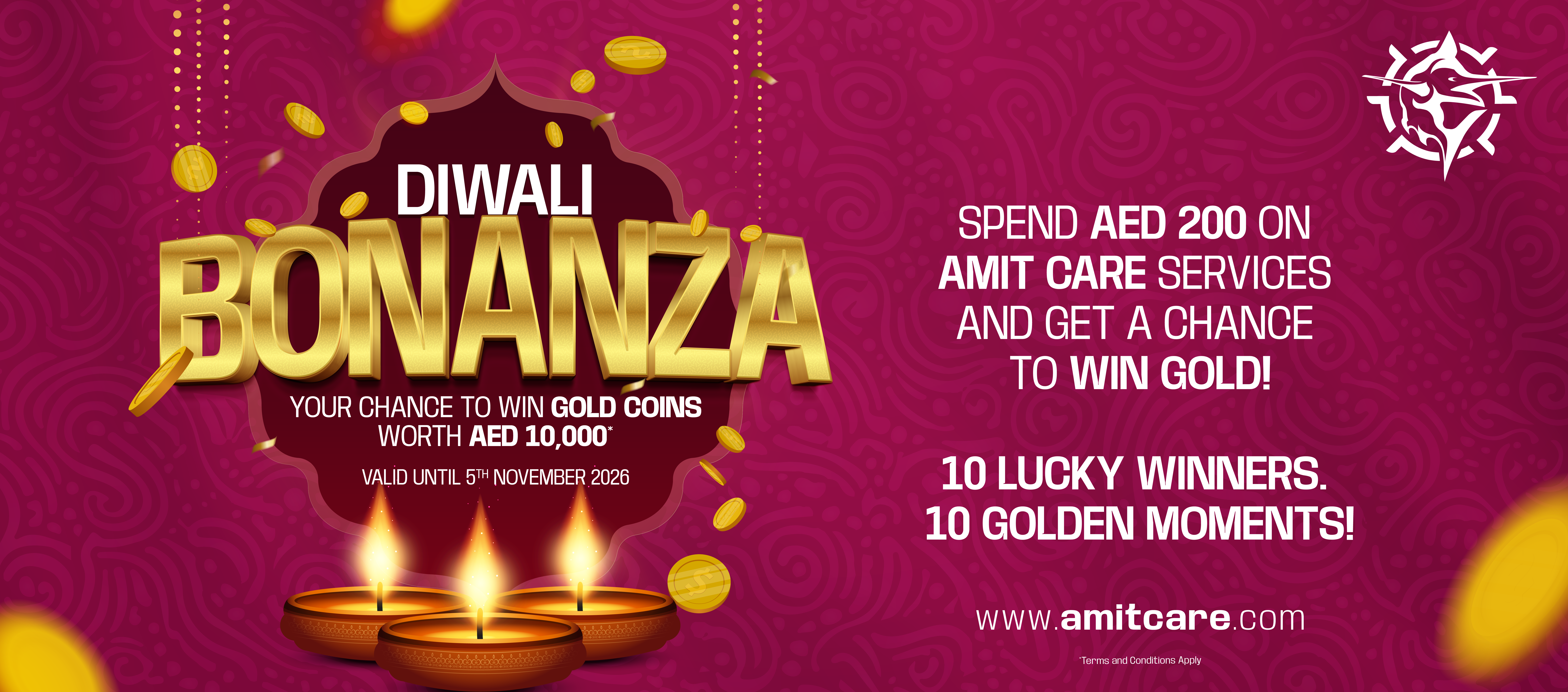 AMIT Care Diwali Bonanza: Get a Chance to Win Gold Coins Worth AED 10,000